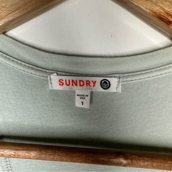 SUNDRY Anthropologie Mint Green Tiered Racerback Maxi Dress Size Small - Picture 6 of 9